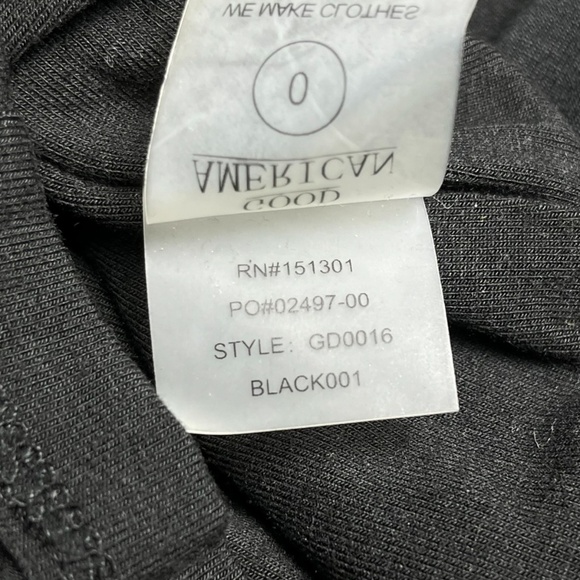 Good American The Low Down Mini Dress Black Ruched Knit Bodycon Size 0 / XS - Picture 6 of 7